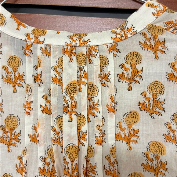 Emerson Fry India Collection Cream and Orange Blouse - Picture 8 of 9